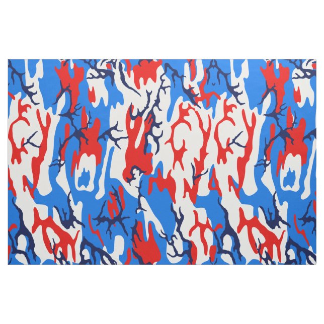 Röd vit och blå kamo tyg (Fat Quarter)