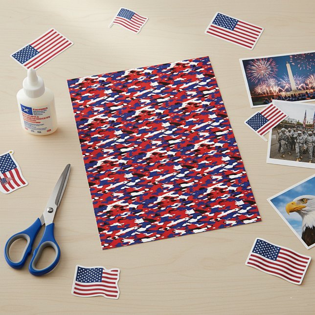 Röd vit och blå kamouflage (Skapare uppladdad)