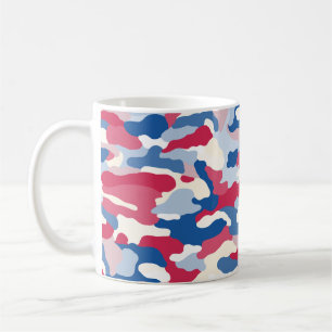 Röd vit och blå kamouflage kaffemugg