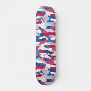 Röd vit och blå kamouflage mini skateboard bräda 18,5 cm