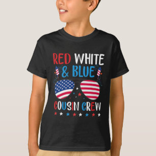 Röd vit och blå kuddebesättning Vintage 4 juli T Shirt
