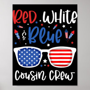 Röd Vit Och Blå Kusin Crew 4:e Juli Barn Usa Poster