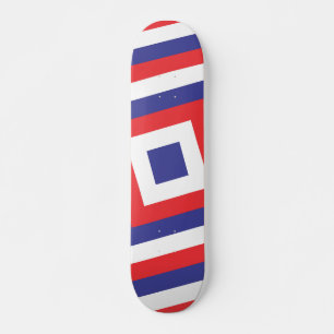 Röd vit och blå kvadratisk Skateboard