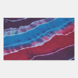 Röd vit och blå Lagrar Tie Dye Rektangulärt Klistermärke