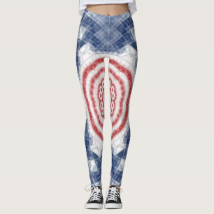 röd vit och blå leggings