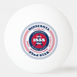 Röd, vit och blå Minnesota Circle Pingisboll