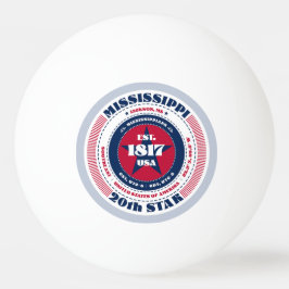 Röd, vit och blå Mississippi Circle Pingisboll