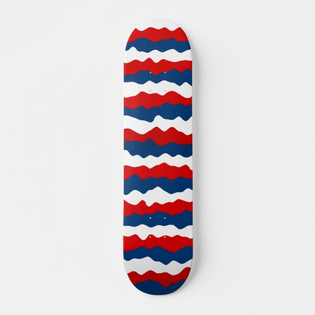 Röd, vit och blå Mönster Old School Skateboard Bräda 21,6 Cm (Framsida)