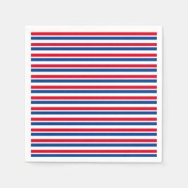 Röd, vit och blå Papper plattor Pappersservett