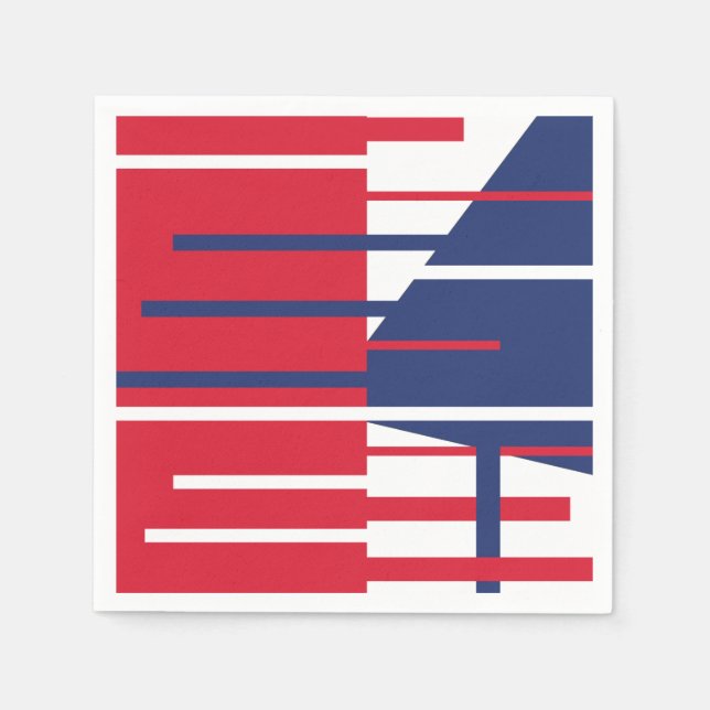 Röd, vit och blå pappersservett (Framsidan)