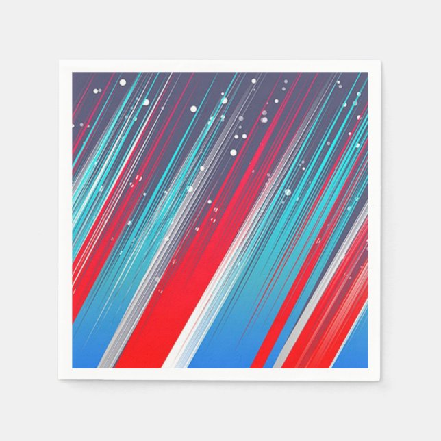 Röd, vit och blå pappersservett (Framsidan)