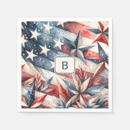 Röd vit och blå pappersservett