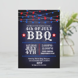 Röd, vit och blå Party Ljus 4 juli Party Inbjudningar