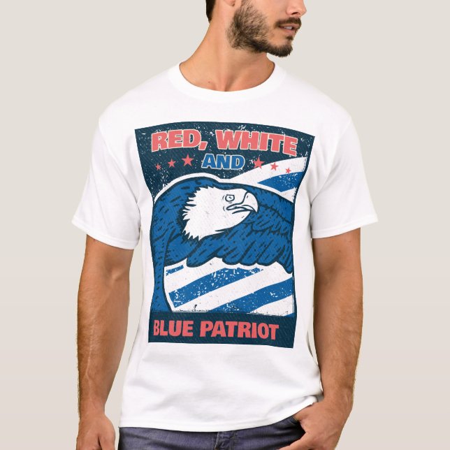 Röd, vit och blå patriot t shirt (Framsida)