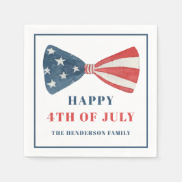 Röd, vit och blå patriotisk bin 4 juli pappersservett