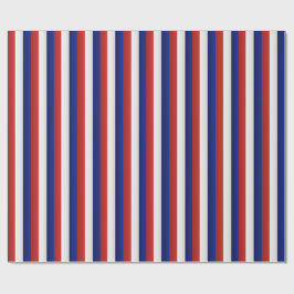 Röd Vit och Blå Patriotisk Gradientränder Presentpapper
