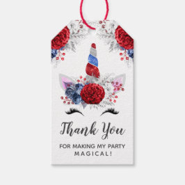 Röd, vit och blå patriotisk Tack Presentetikett