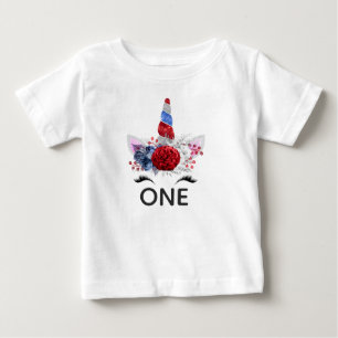 Röd, vit och blå patriotisk Unicorn T Shirt