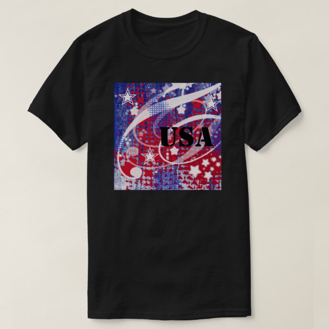 Röd, vit och blå Personlig Tee Shirt (Design framsida)