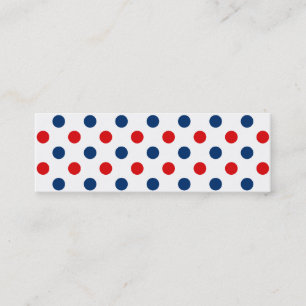 Röd vit och blå Polka dots Mini Visitkort