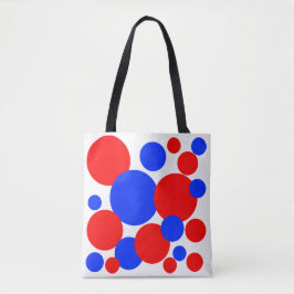 Röd, vit och blå Polka dots Tygkasse