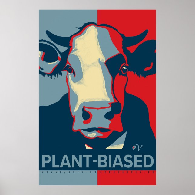 Röd Vit och Blå Pop Art Inspirerad Ko Poster (Framsidan)