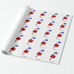 Röd vit och blå popsill i vatten Färg Presentpapper