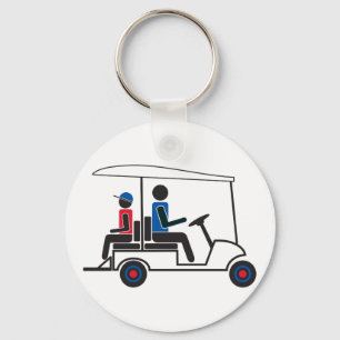 Röd, vit och blå PTC GA-familjens Golf Cart Nyckelring