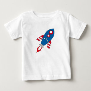 Röd vit och blå raket t shirt