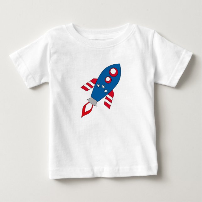 Röd vit och blå raket t shirt (Framsida)