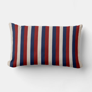 Röd vit och blå Rand Lumbar Pillow Lumbarkudde