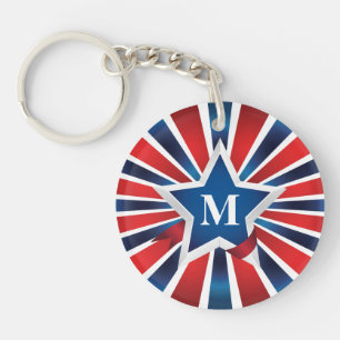 Röd vit och blå Rand-monogram