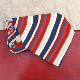 Röd, vit och blå randig patriotisk slips