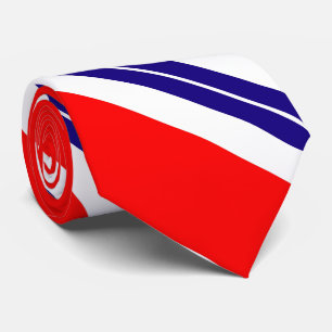 Röd vit och blå randig slips