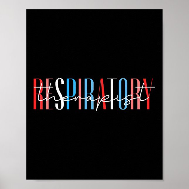 Röd Vit Och Blå Respiratorisk Terapeut Minnesmärke Poster (Framsidan)