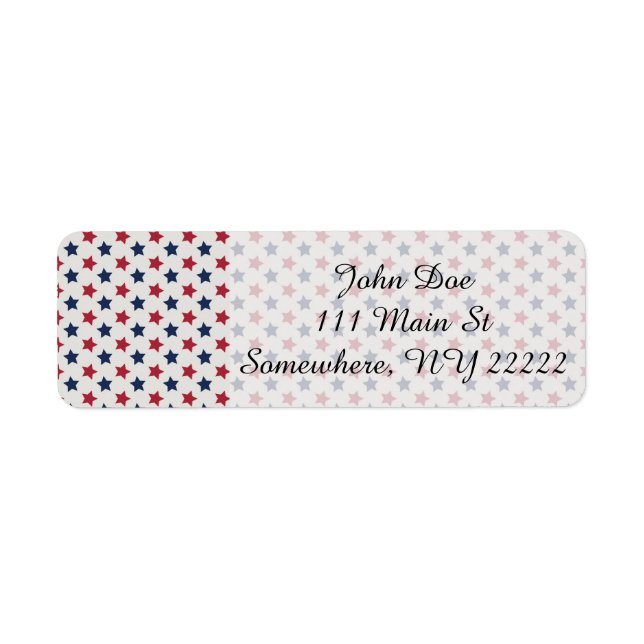 Röd vit och blå returadress etikett (Framsidan)