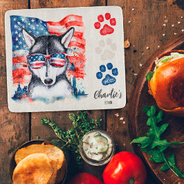 Röd Vit och Blå Rolig Sibirisk Husky Hundgodis