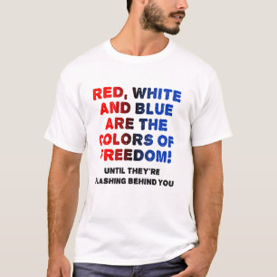 Röd Vit och Blå Rolig T-shirt