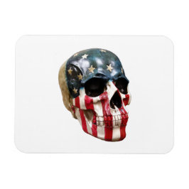 Röd vit och blå Skull på en magnet