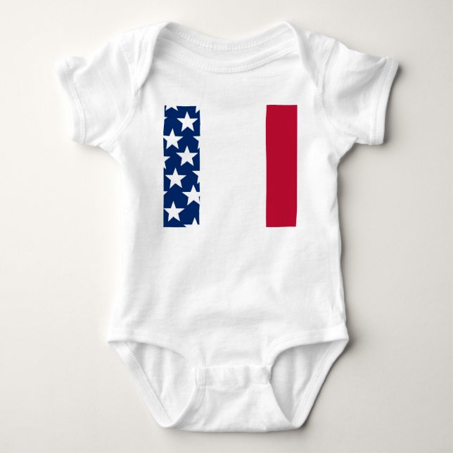 Röd, vit och blå Stars och stripes 4 juli T Shirt (Framsida)