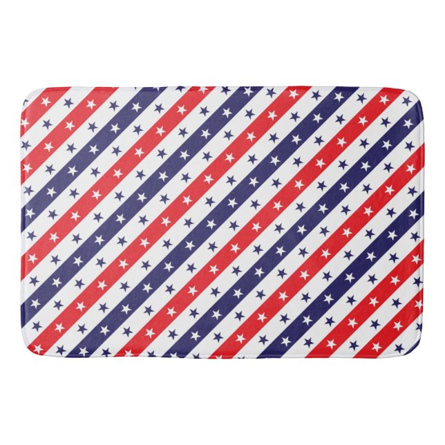 Röd vit och blå Stars och stripes Badrumsmatta (Framsidan)