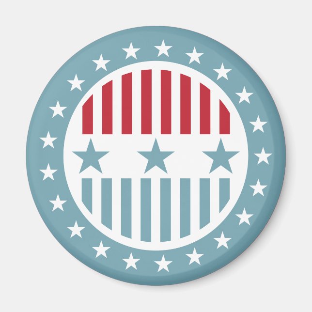 Röd vit och blå Stars och stripes Magnet (Framsidan)