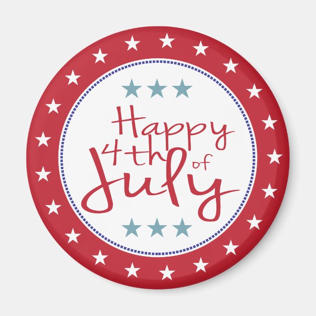 Röd vit och blå Stars och stripes Magnet (Framsidan)