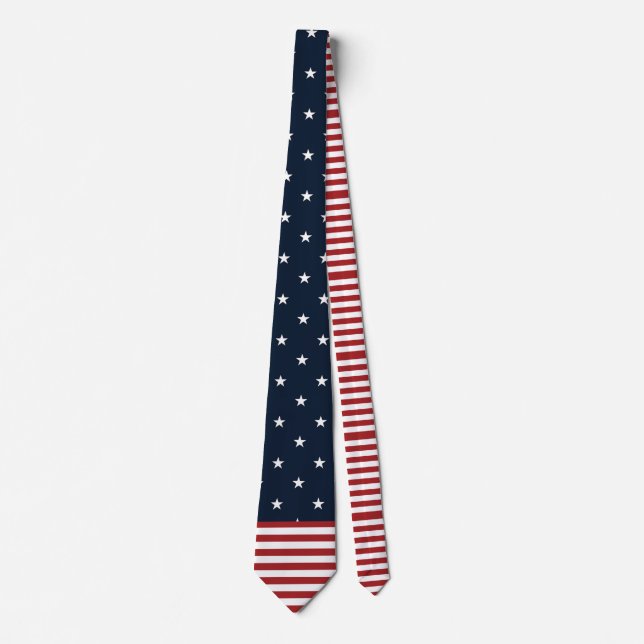 Röd vit och blå Stars och stripes Slips (Framsida)