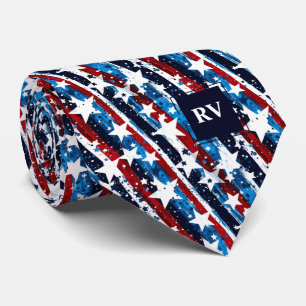 Röd vit och blå Stars och stripes Slips