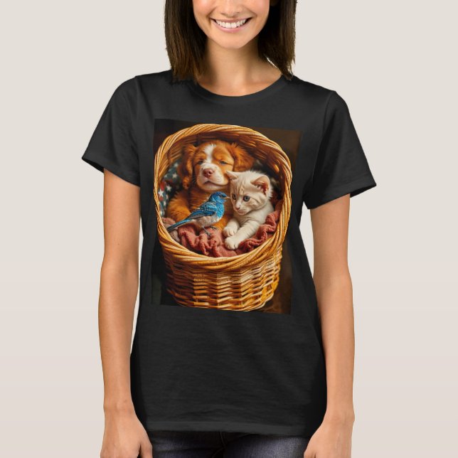 Röd vit och blå - Vänner för alltid T Shirt (Framsida)