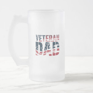 Röd, vit och blå Veteran Pappa Frostat Ölglas