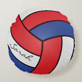 Röd, vit och blå volleyball | DIY Namn Rund Kudde