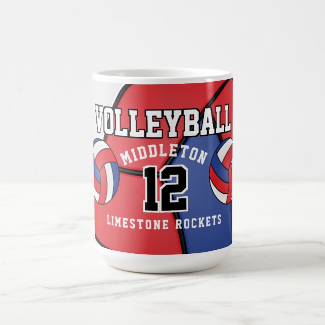 Röd, vit och blå Volleyball-sport Kaffemugg (Center)