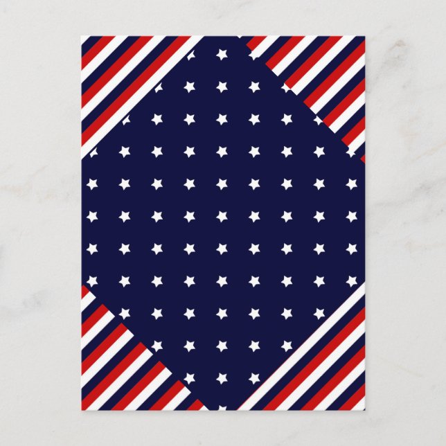 Röd, vit och blå vykort (Framsida)